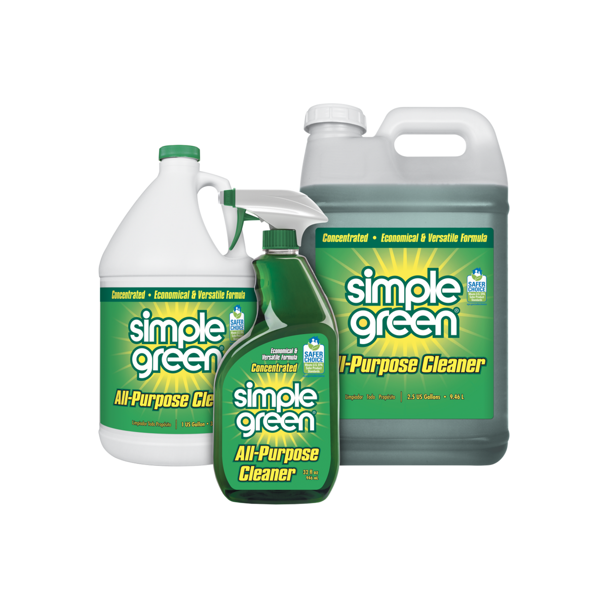 חומר ניקוי ירוק מרוכז ממיס שומנים Simple Green שפריצר 946 מ"ל
