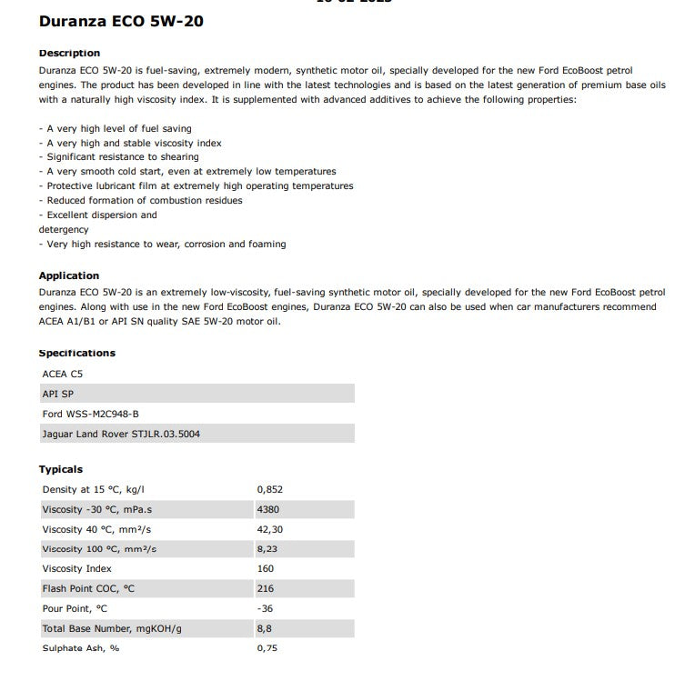 Duranza ECO 5W-20